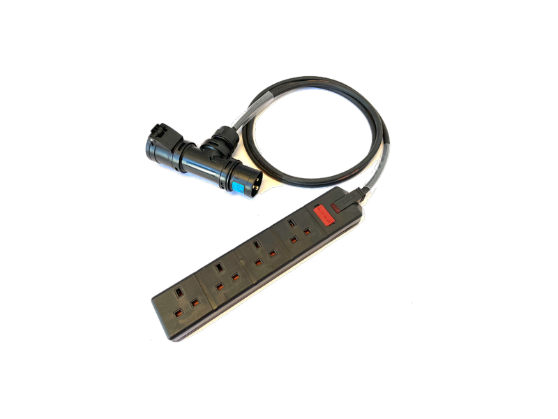 16A T-Connector to 13A 4-Gang