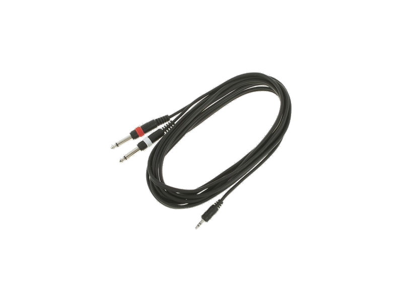 Mini Stereo Jack to 2 Mono Jacks - 1m