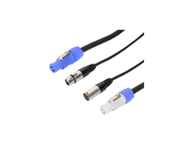 PowerCON & 5-Pin DMX Combi Cable - 3m