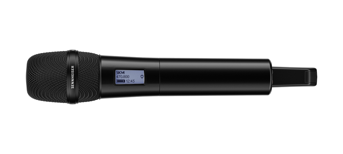 Sennheiser EW-DX SKM handheld microphone with a microphone head fitted